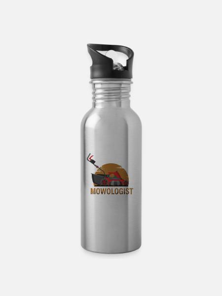 Rasen, Rasen Gras, Pflege, - Trinkflasche mit integriertem Trinkhalm - Lightsilver