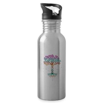 Lebensbaum, Lebensbaum Baum des lebens, Genetik, - Trinkflasche mit integriertem Trinkhalm - Lightsilver - Rechts