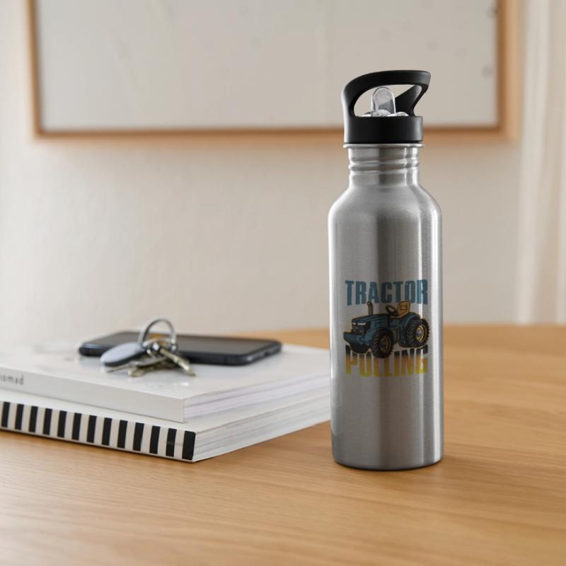 tractor pulling, tractor pulling, racing, Water bottle with straw