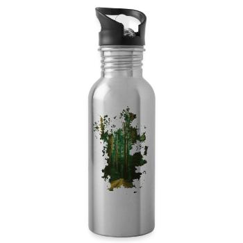 Forest - Water bottle with straw - silver - Right