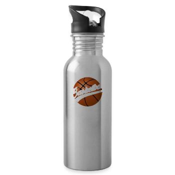 Lettrage sportif de l'équipe de basketball - Gourde avec paille intégrée - argent clair - Droite