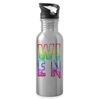 wien rs rainbow - Water bottle with straw - silver - Right