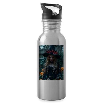 HALLOWEEN-GARTEN - Trinkflasche mit integriertem Trinkhalm - Lightsilver - Rechts
