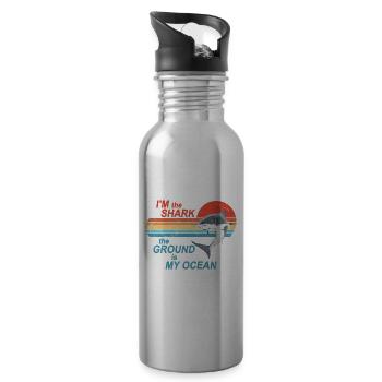 BJJ Jiu Jitsu Hai - Trinkflasche mit integriertem Trinkhalm - Lightsilver - Rechts