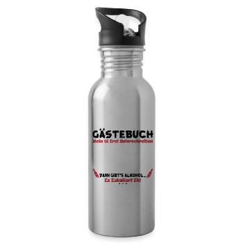 Mein 18.Geburstag erst Unterschreiben Party - Trinkflasche mit integriertem Trinkhalm - Lightsilver - Rechts