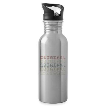 Original 2020 Vintage Retro Birthday Gift - Water bottle with straw - silver - Right