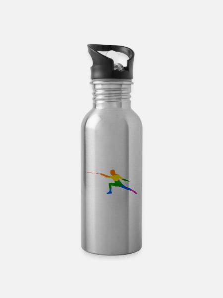 Fcking Glorious Fechter - Trinkflasche mit integriertem Trinkhalm -