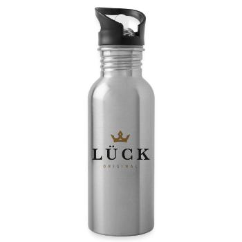 Lück Original Familienlogo - Trinkflasche mit integriertem Trinkhalm - Lightsilver - Rechts