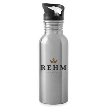 Rehm Original Family Logo - Water bottle with straw - silver - Right