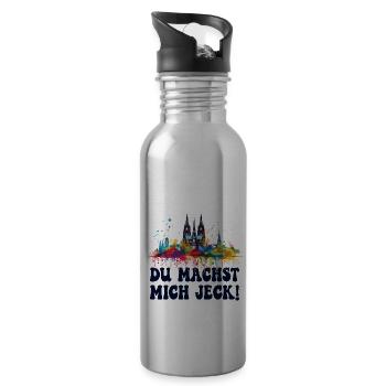 Köln Kölle Karneval Gebützt Kölle Alaaf Jeck Party - Trinkflasche mit integriertem Trinkhalm - Lightsilver - Rechts