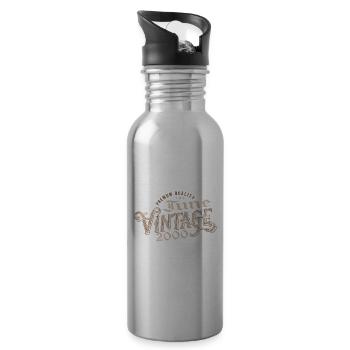 June 2000 Vintage 24th Anniversary Gift 2000 - Water bottle with straw - silver - Right