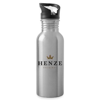 Henze Original Family Logo - Water bottle with straw - silver - Right