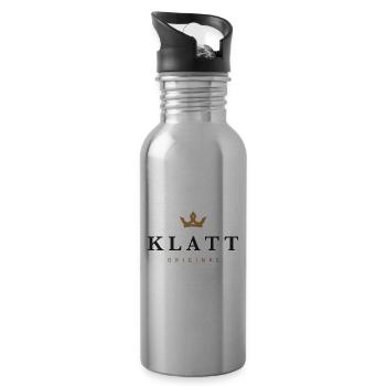 Klatt Original Familienlogo - Trinkflasche mit integriertem Trinkhalm - Lightsilver - Rechts