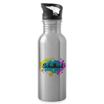 Schulkind Einschulung - Trinkflasche mit integriertem Trinkhalm - Lightsilver - Rechts