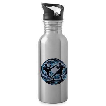 Muay Thai Fighters - Water bottle with straw - silver - Right