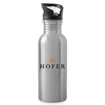 Hofer Original Familienlogo - Trinkflasche mit integriertem Trinkhalm - Lightsilver - Rechts