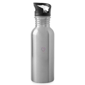 Bowling Team Herz - Trinkflasche mit integriertem Trinkhalm - Lightsilver - Rechts