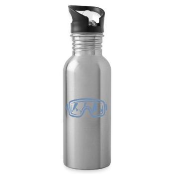 Ski goggles Skier Snowboard Mountains - Water bottle with straw - silver - Right