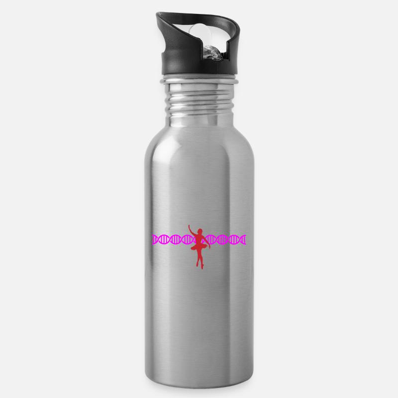 Ballet Dancing Dancer DNA DNA | Colors changeable - Water bottle with straw - silver