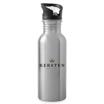 Kersten Original Familienlogo - Trinkflasche mit integriertem Trinkhalm - Lightsilver - Rechts