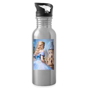 Princess - Water bottle with straw - silver - Right