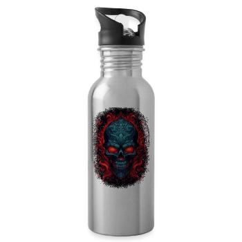 back skeleton costume gifts present idea gift idea - Water bottle with straw - silver - Right