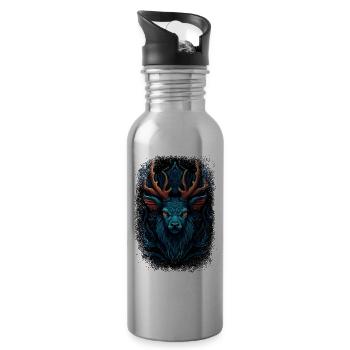funny christmas pajama boys adorable reindeer - Trinkflasche mit integriertem Trinkhalm - Lightsilver - Rechts