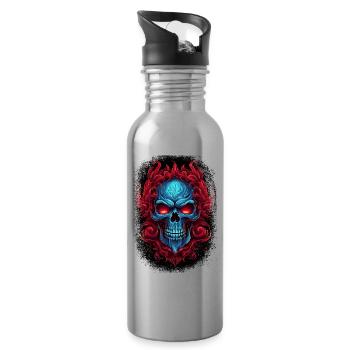 skateboarding adult clothing dirty happy statement - Trinkflasche mit integriertem Trinkhalm - Lightsilver - Rechts
