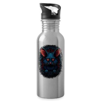 bday present idea statement computer freak - Trinkflasche mit integriertem Trinkhalm - Lightsilver - Rechts