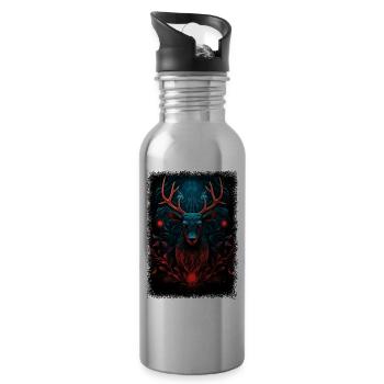 statement christmas for girls joke - Trinkflasche mit integriertem Trinkhalm - Lightsilver - Rechts