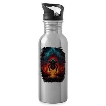 Animal Welfare Beekeeper Humor Insect Animal Lover - Water bottle with straw - silver - Right