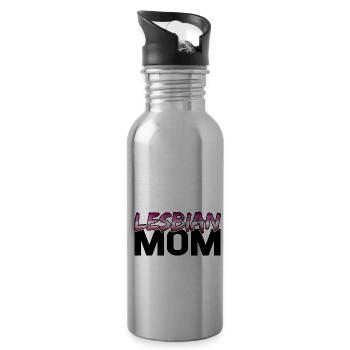 lesbian mom lgbtq gay pride csd queer - Trinkflasche mit integriertem Trinkhalm - Lightsilver - Rechts