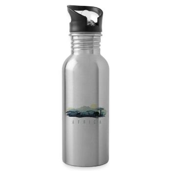 Afrika Landschaft Sahara Wüste Wildnis - Trinkflasche mit integriertem Trinkhalm - Lightsilver - Rechts