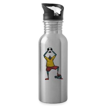 Soccer zombie - Water bottle with straw - silver - Right