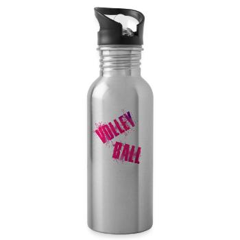 Volley Ball - Trinkflasche mit integriertem Trinkhalm - Lightsilver - Rechts