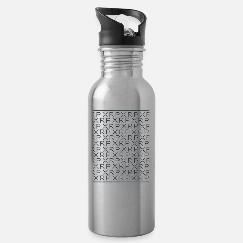 XRP Logo Vintage Bitcoin Spruch Geschenk 2 - Trinkflasche mit integriertem Trinkhalm - Lightsilver