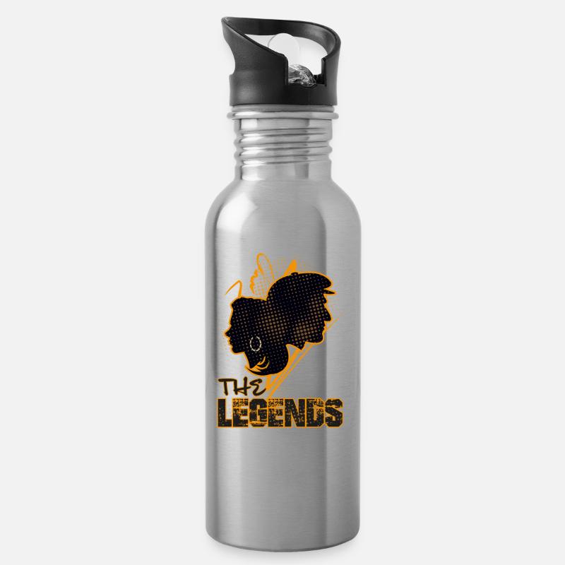 The Legends-Bonnie und Clyde-Valentinstag - Trinkflasche mit integriertem Trinkhalm - Lightsilver