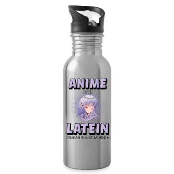 Anime Spruch Cosplay Manga Geek Geschenk lustig - Trinkflasche mit integriertem Trinkhalm - Lightsilver - Rechts