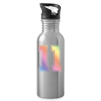 11 Number Colorful - Water bottle with straw - silver - Right