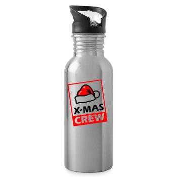 christmas crew xmas party - Trinkflasche mit integriertem Trinkhalm - Lightsilver - Rechts