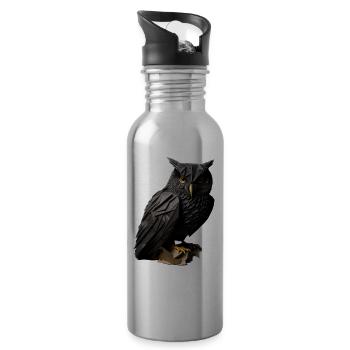 Eule - Trinkflasche mit integriertem Trinkhalm - Lightsilver - Rechts