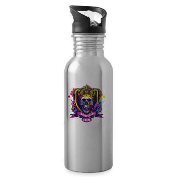 Junggesellen Crew Totenkopf Krone Jga - Trinkflasche mit integriertem Trinkhalm - Lightsilver - Rechts