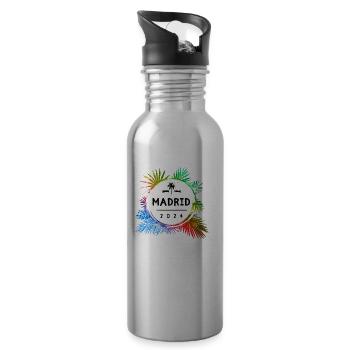 Madrid 2024 Bunt - Trinkflasche mit integriertem Trinkhalm - Lightsilver - Rechts