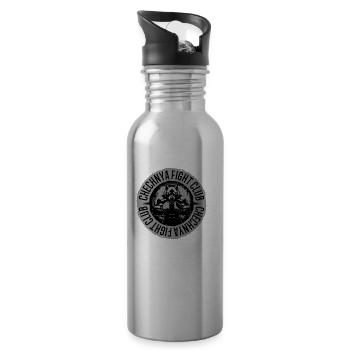 Chechnya Fight Club Sport | Chechen Martial Arts - Water bottle with straw - silver - Right