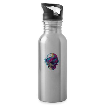 Ski Totenkopf Skibrille Apres Ski - Trinkflasche mit integriertem Trinkhalm - Lightsilver - Rechts