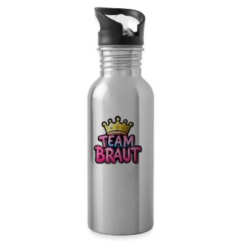 Team Braut Hochzeit Junggesellinnen Abschied - Trinkflasche mit integriertem Trinkhalm - Lightsilver - Rechts