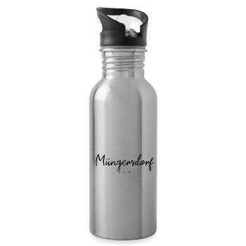 Köln Müngersdorf Bezirk Veedel Stadtteil Kölle - Trinkflasche mit integriertem Trinkhalm - Lightsilver - Rechts