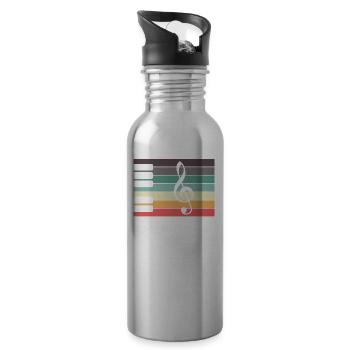 Keyboard Piano Girl Piano Player Funny - Water bottle with straw - silver - Right