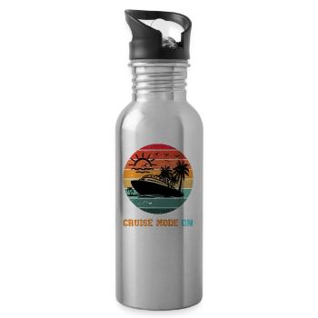 Cruising Together Caribbean Family Vacation Funny - Water bottle with straw - silver - Right