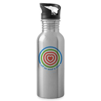 all we need is love, Herz - Water bottle with straw - silver - Right